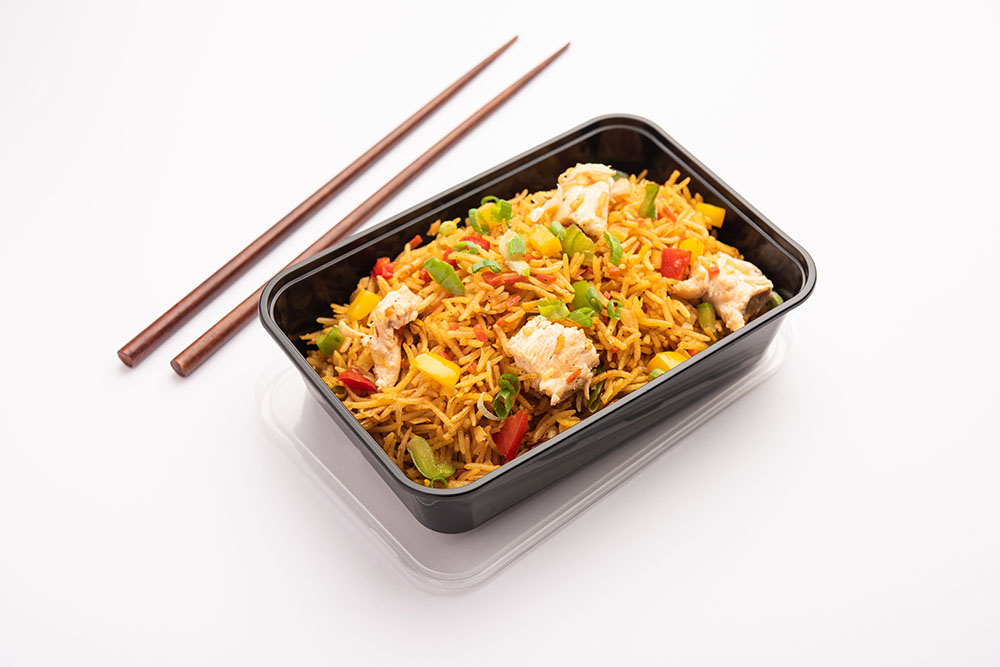 black plastic container