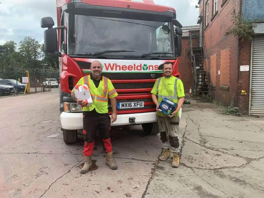 2 Wheeldon Drivers in front of Skip Wagon